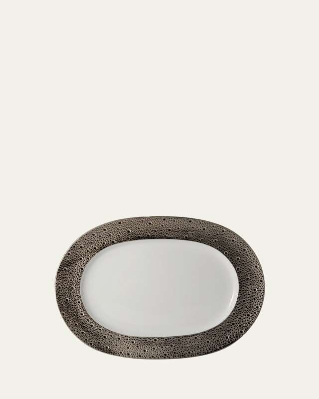 Ecume Platinum Oval Platter, 13.8"
